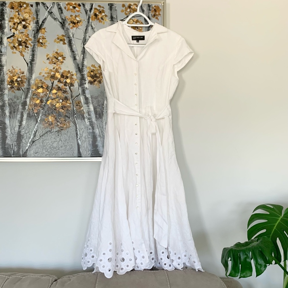 Jones New York White Midi Dress